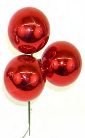 PLX3025 RED ALSO AVAILABLE IN SILVER 25MM PLASTIC TRIPLE BALL PICK PK 72