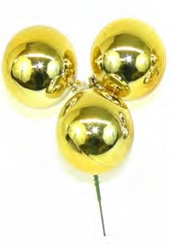 PLX3025 GOLD ALSO AVAILABLE IN SILVER 25MM PLASTIC TRIPLE BALL PICK PK 72