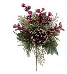 ED17342 BURG. CONE ,BERRY W/PINE-FERN PK 24