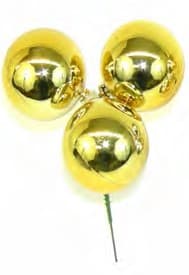 PLX3025 GOLD ALSO AVAILABLE IN SILVER 25MM PLASTIC TRIPLE BALL PICK PK 72