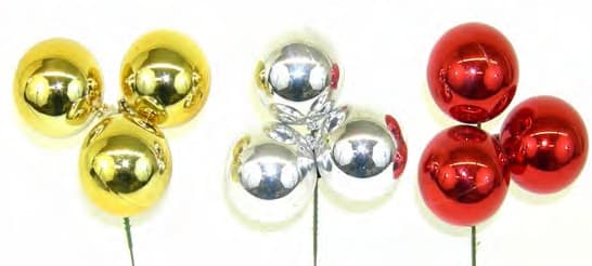 PLX3030 GOLD OR SILVER OR RED 30MM PLASTIC TRIPLE BALL PICK PK 36