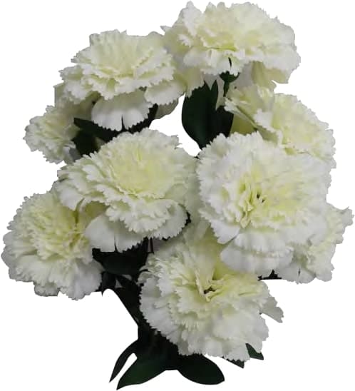 81230 CREAM 17" CARNATION BUSH X 11 PK 12