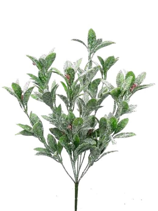 84962FROST 19" BERRY LEAVES BUSH PK 12