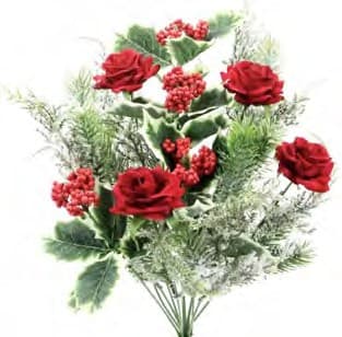 GPB20803-RED 19.5" DIAMOND ROSE W/PINE BUSH X 12 PK 6