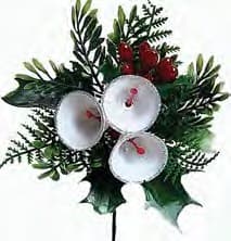 XP1022-ASST COLORS ASST TRIPLE BELL IN SILVER HOLLY LEAF PICK PK. 24