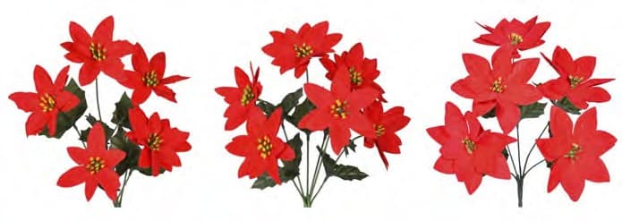 93059 ASST VELVET POINSETTIA BUSH PK 24