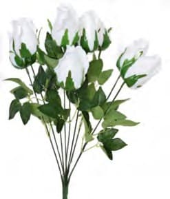 B17208 WHT 19" ROSEBUD X 9 PK 12